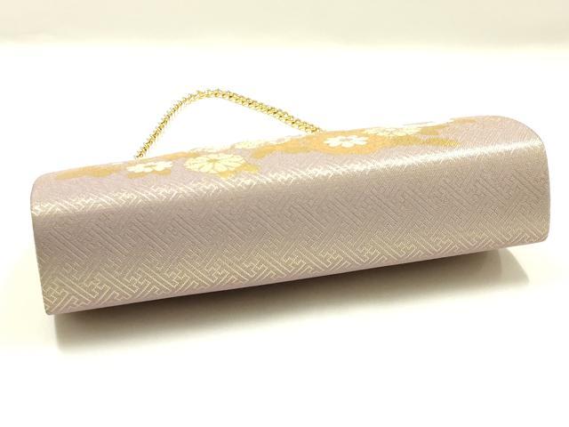 平和屋着物▼和装小物 和装バッグ ハンドバッグ チェーンバッグ 花蝶文 金糸 逸品 AABK9589ay