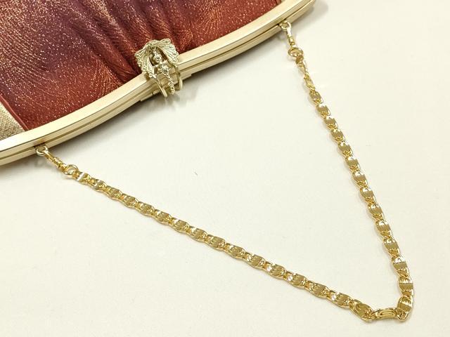 平和屋着物▼和装小物 和装バッグ ハンドバッグ チェーンバッグ 羽地紋 金糸 逸品 AABK9590ay