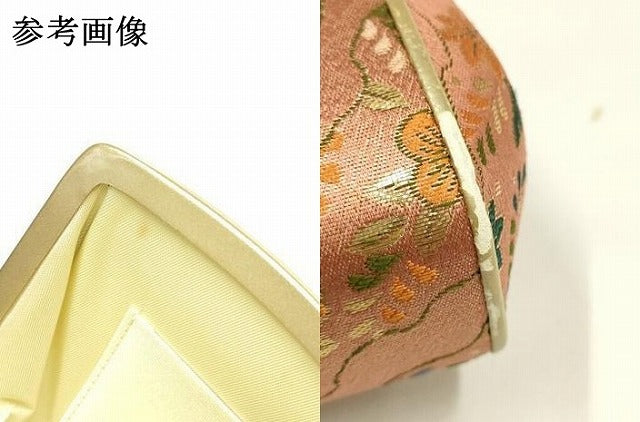 平和屋着物▼和装小物 和装バッグ ハンドバッグ チェーンバッグ 道長花文 金糸 逸品 AABK9591ay