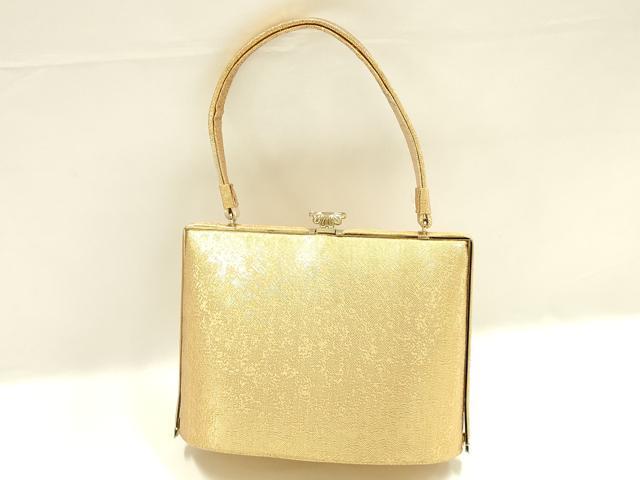 平和屋着物▼和装小物 和装バッグ ハンドバッグ 扇面花文 金銀糸 逸品 AABK9596ay