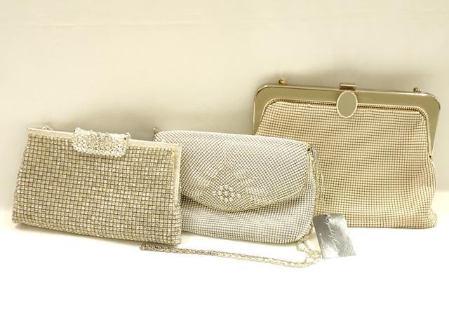 平和屋着物▼和装小物 和装バッグまとめて3点 ハンドバッグ チェーンバッグ Royal Mesh ラインストーン 逸品 AABK9607ay