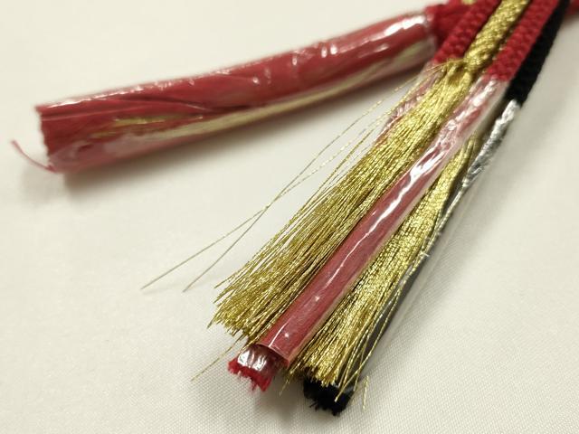 平和屋着物●和装小物 振袖用帯締め 装飾 パール ビーズ 金糸 逸品 未使用 AABK9639ay