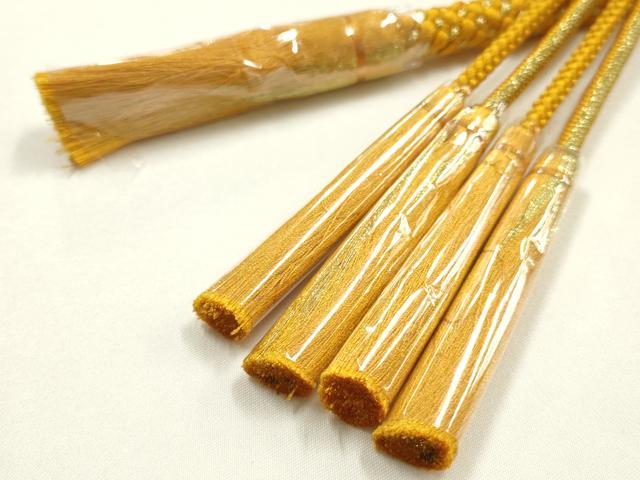 平和屋着物●和装小物 振袖用帯締め 装飾 蒔絵 ちりめん細工 金糸 逸品 未使用 AABK9648ay