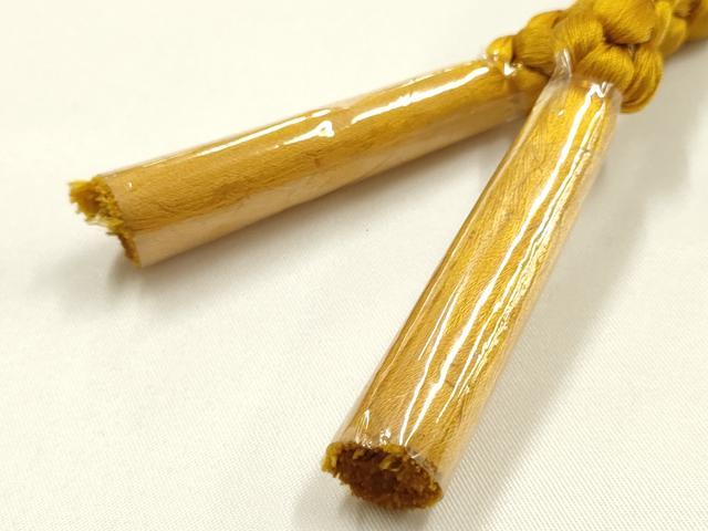 平和屋着物●和装小物 振袖用帯締め 装飾 パール 13mm 金糸 伊賀組紐 正絹 逸品 未使用 AABK9657ay