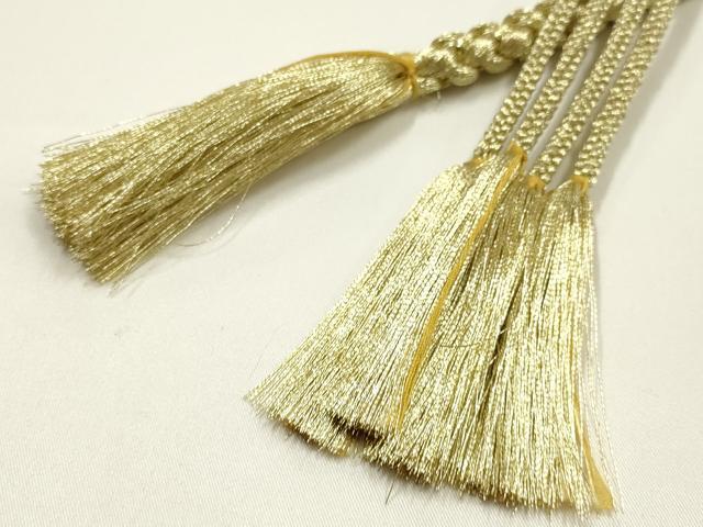 平和屋着物●和装小物 振袖用帯締め 装飾 ちりめん細工 パール 金糸 逸品 AABK9662ay
