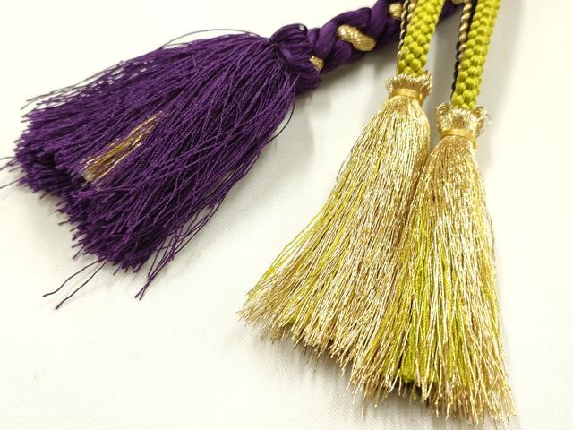 平和屋着物●和装小物 振袖用帯締め 装飾 つまみ細工 小田巻 金糸 逸品 AABK9675ay