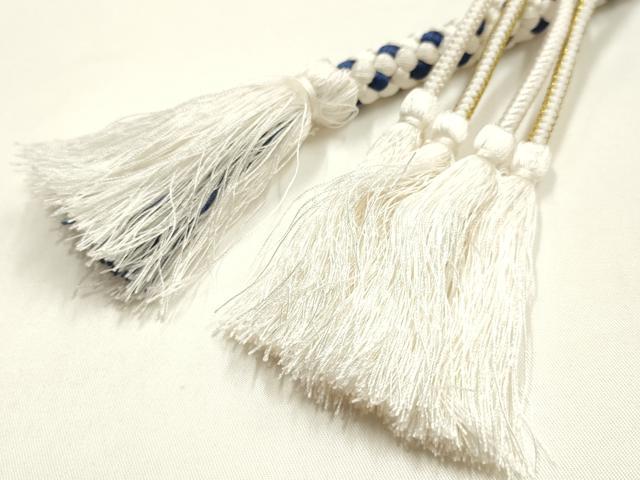 平和屋着物●和装小物 振袖用帯締め 装飾 ちりめん細工 パール 金糸 正絹 逸品 AABK9689ay