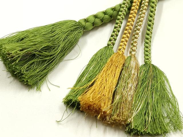 平和屋着物●和装小物 振袖用帯締め 装飾 パール 金糸 正絹 逸品 AABK9690ay