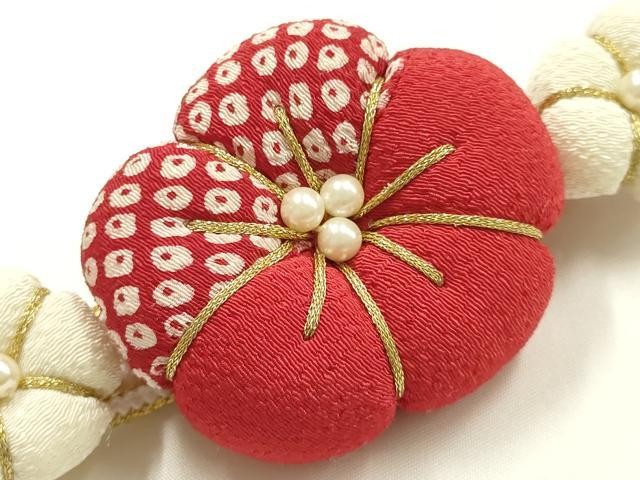 平和屋着物●和装小物 振袖用帯締め 装飾 ちりめん細工 金糸 正絹 逸品 AABK9702ay