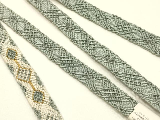 平和屋着物*夏物 和装小物 上質な帯締め2本 レース組 平組 金糸 正絹 逸品 未使用 AABK9745ay