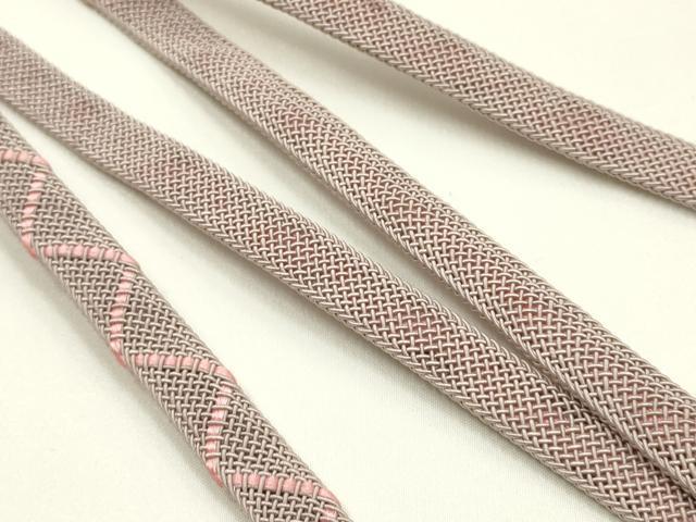 平和屋着物*夏物 和装小物 上質な帯締め2本 レース組 平組 内記組 金糸 正絹 逸品 未使用 AABK9752ay