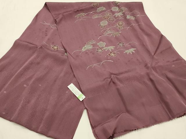 平和屋着物●和装小物 帯締め・帯揚げセット 平組 あい美苑 松竹梅芝花文 銀彩 正絹 逸品 未使用 AABK9786ay