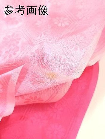 平和屋着物●和装小物 帯締め・帯揚げセット 平組 柄絞り 舞花文 暈し染め 正絹 逸品 未使用 AABK9787ay