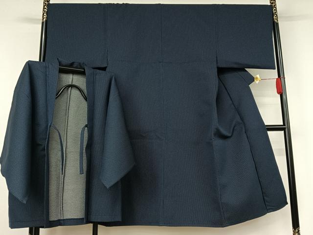 平和屋着物▽男性 小紋 単衣 アンサンブル 縞 AABK9807jh