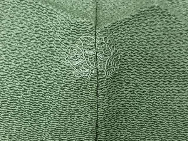 平和屋着物▽上質な色無地 単衣 薄青色 鬼しぼ縮緬 正絹 逸品 AABK9821jh