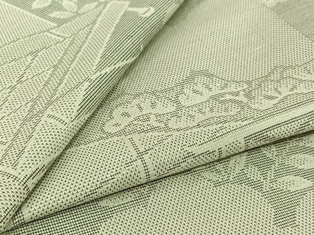 平和屋着物▽お召 単衣 風景松文 正絹 逸品 AABK9846jh