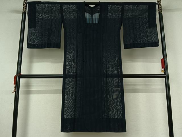 平和屋着物▽道行コート スリーシーズン 春夏秋 塵除け 縞 ロング丈 正絹 逸品 AABK9856jh