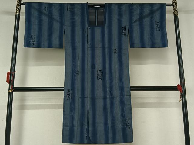 平和屋着物▽道行コート スリーシーズン 春夏秋 塵除け 幾何学文様 ロング丈 正絹 逸品 AABK9859jh