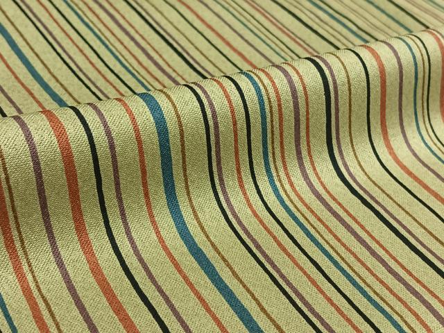 平和屋着物▽上質な小紋 単衣 縞 正絹 逸品 AABK9872jh