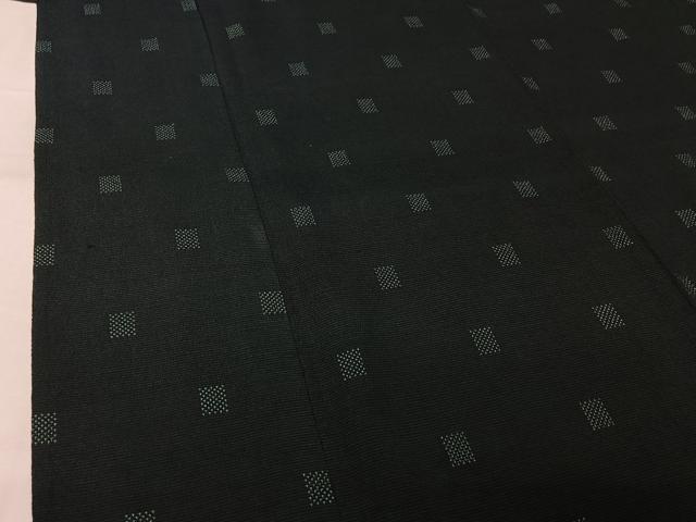 平和屋着物▽本塩沢 単衣 幾何学文様 証紙付き 正絹 逸品 AABK9878jh