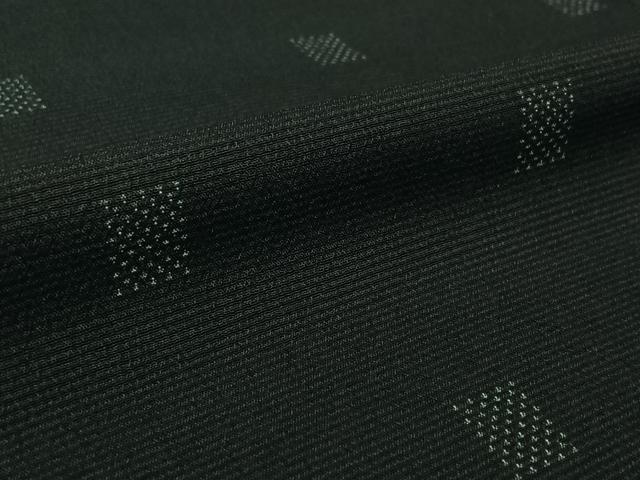平和屋着物▽本塩沢 単衣 幾何学文様 証紙付き 正絹 逸品 AABK9878jh