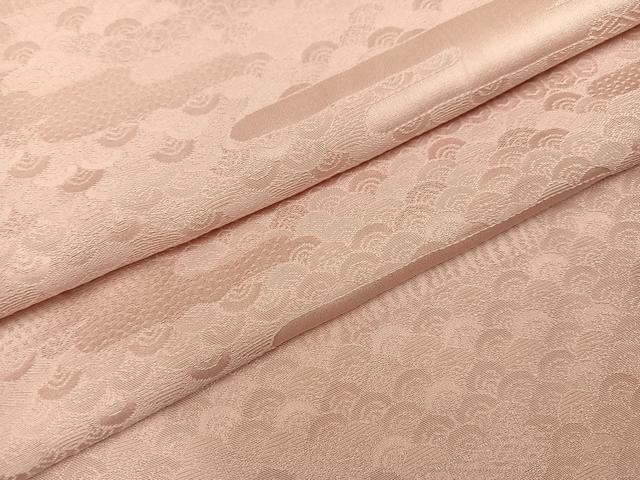平和屋着物●上質な色無地 吉祥地紋 宍色 正絹 逸品 未使用 AABK9885ph