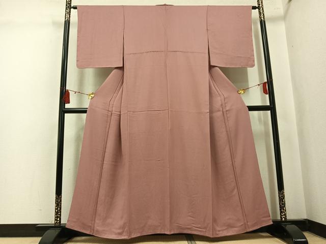 平和屋着物●上質な色無地 花地紋 ときがら茶色 正絹 逸品 未使用 AABK9889ph