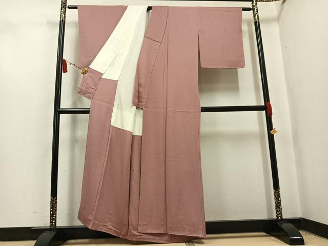 平和屋着物●上質な色無地 花地紋 ときがら茶色 正絹 逸品 未使用 AABK9889ph