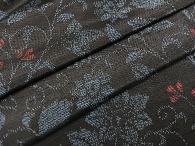 平和屋着物●上質な紬 更紗唐草文 胴抜き仕立て 正絹 逸品 AABK9893ph