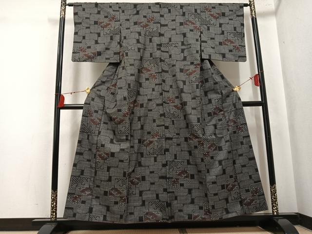 平和屋着物●本場大島紬 7マルキ 吉祥文 小田急百貨店扱い 正絹 逸品 AABK9894ph