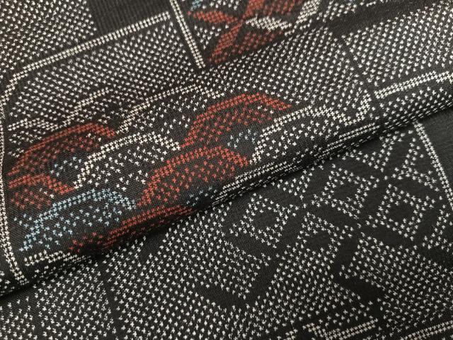 平和屋着物●本場大島紬 7マルキ 吉祥文 小田急百貨店扱い 正絹 逸品 AABK9894ph