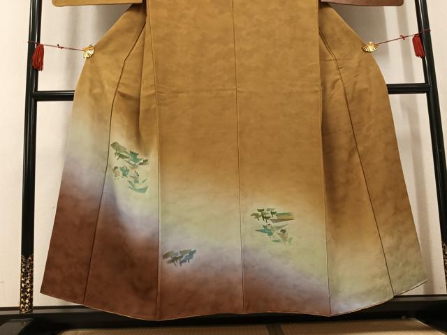 平和屋着物●訪問着 人物文 暈し染め 正絹 逸品 AABK9898ph