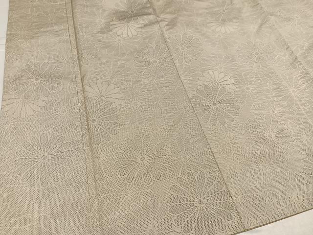 平和屋着物●本場大島紬 白大島 9マルキ 花尽くし 大丸扱い 正絹 逸品 AABK9906ph