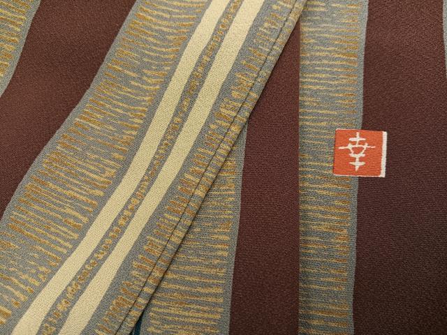 平和屋着物●ファッションデザイナー 花井幸子 小紋 間道 正絹 逸品 AABK9908ph