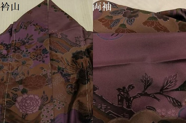 平和屋着物●中嶋左京 本場大島紬 染大島 訪問着 鳳凰花蝶文 ロング丈 正絹 逸品 AABK9911ph