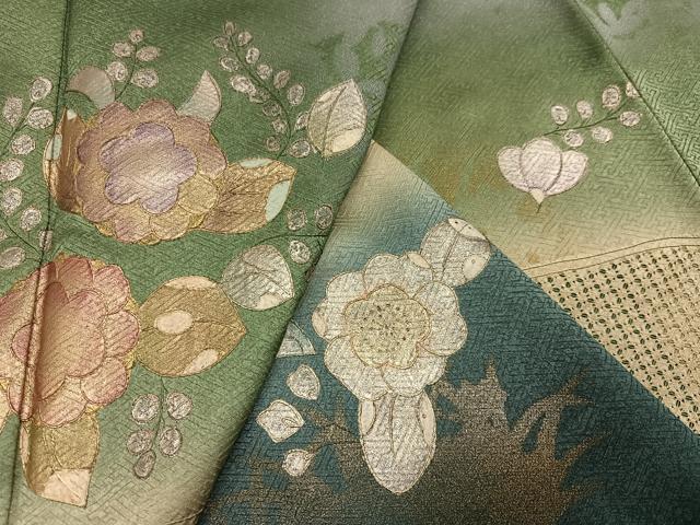 平和屋着物●訪問着 中国三大刺繍 スワトウ刺繍 汕頭刺繍 辻が花 暈し染め 金彩 正絹 逸品 AABK9912ph