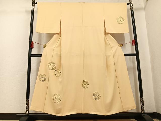 平和屋着物●訪問着 総刺繍 同君子 金糸 正絹 逸品 AABK9914ph