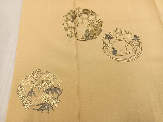 平和屋着物●訪問着 総刺繍 同君子 金糸 正絹 逸品 AABK9914ph