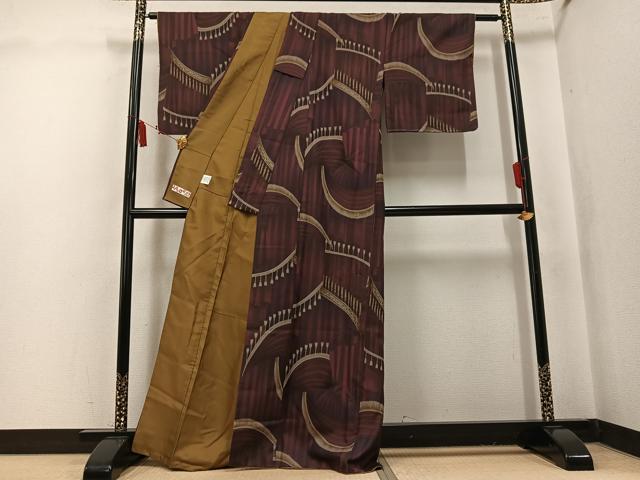 平和屋着物●ふりふ 小紋 抽象文 洗える着物 AABK9918ph