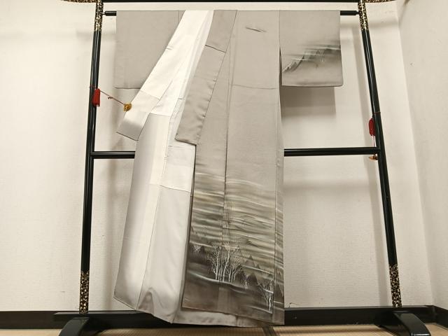 平和屋着物●訪問着 樹林文 正絹 逸品 AABK9923ph