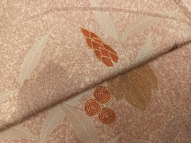 平和屋着物●訪問着 駒刺繍 枝葉文 金彩 正絹 逸品 AABK9924ph