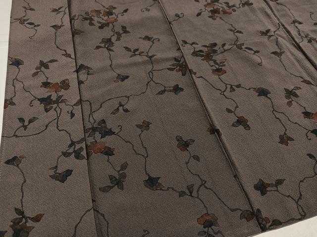 平和屋着物●上質な小紋 ろうけつ染 枝花文 正絹 逸品 AABK9937ph