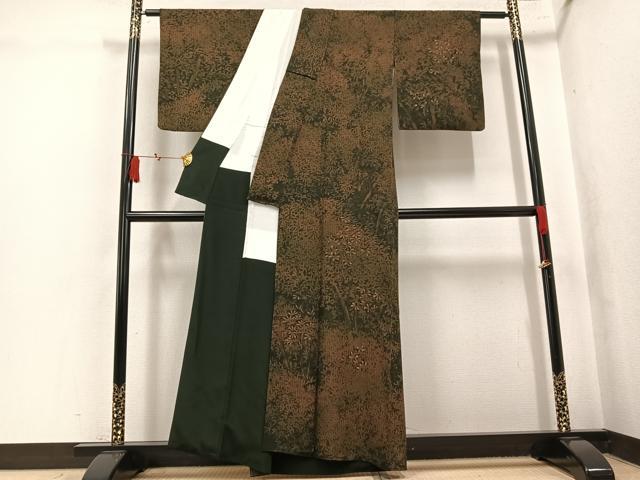 平和屋着物●訪問着 刺繍 草木文 正絹 逸品 AABK9951ph