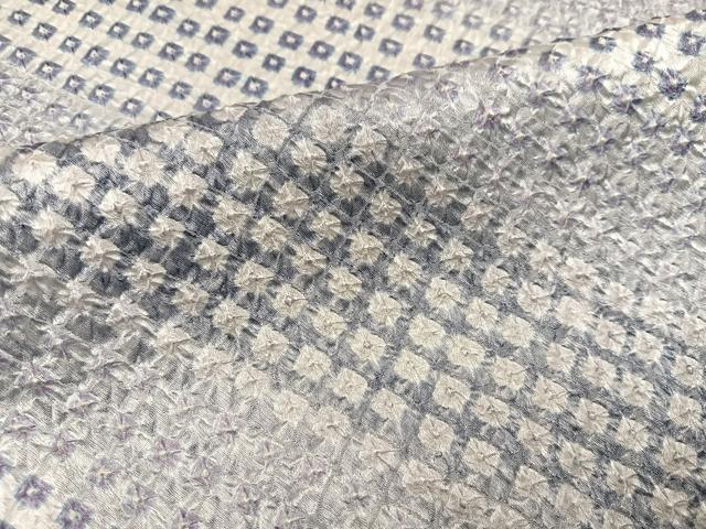 平和屋着物●上質な小紋 総絞り 斜縞 正絹 逸品 AABK9964ph
