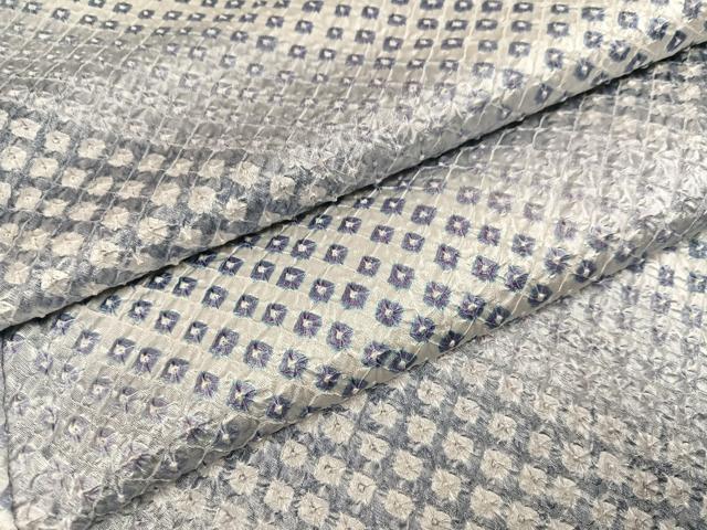 平和屋着物●上質な小紋 総絞り 斜縞 正絹 逸品 AABK9964ph