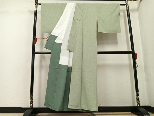 平和屋着物●上質な小紋 墨流し文様 正絹 逸品 AABK9970ph