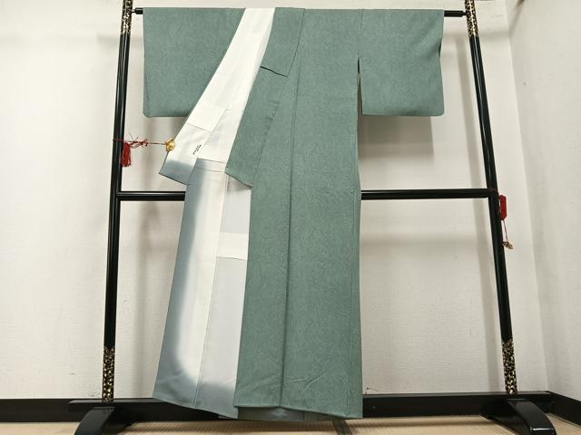 平和屋着物●上質な小紋 墨流し文様 正絹 逸品 AABK9971ph