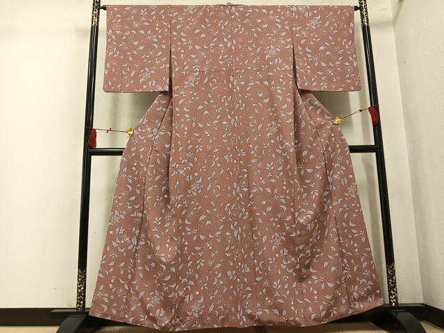 平和屋着物●洗える最高級着物 <英>はなぶさ謹製 小紋 更紗文 洗える着物 AABK9984ph