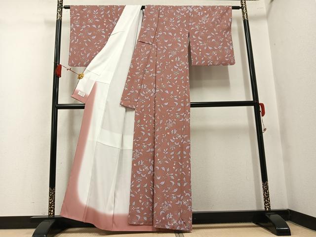 平和屋着物●洗える最高級着物 <英>はなぶさ謹製 小紋 更紗文 洗える着物 AABK9984ph