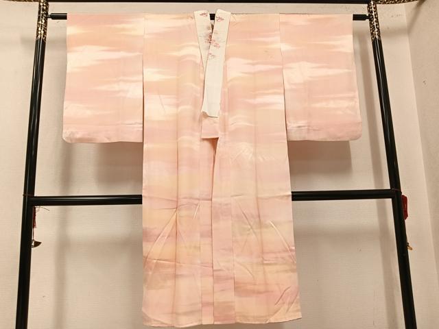 平和屋着物●長襦袢 袷 作家物 霞地紋 暈し染め 半衿刺繍 正絹 逸品 AABK9988ph